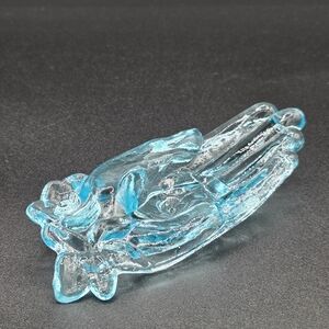 Vintage Degenhart Aqua Blue Glass Hand Ring Holder